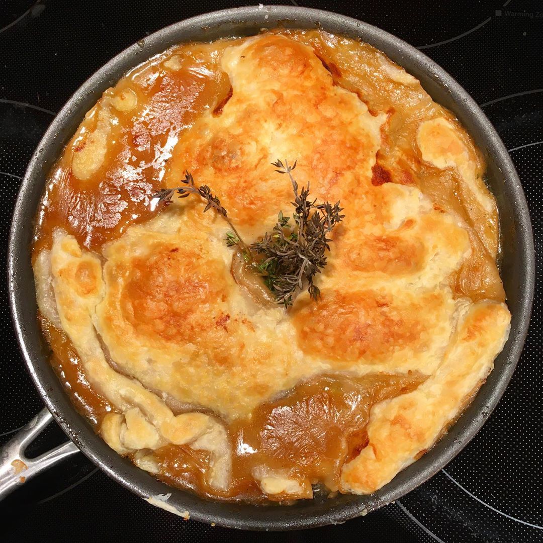 Chicken Pot Pie With Puff Pastry Top And Herb Mixed Mushrooms