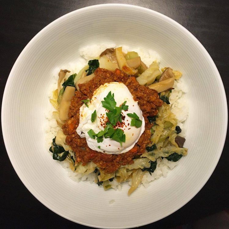 Pan-Fried King Oyster Mushroom Rice Bowl